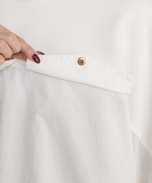 Jena espace merveilleux（ジェナ　エスパスメルヴェイユ）の「【1枚で様になる／ラクチン綺麗】フハク切替ダンボールカットソー（Tシャツ/カットソー・レディース・グレー/オフホワイト/ベージュ・FREE）」の19枚目の写真