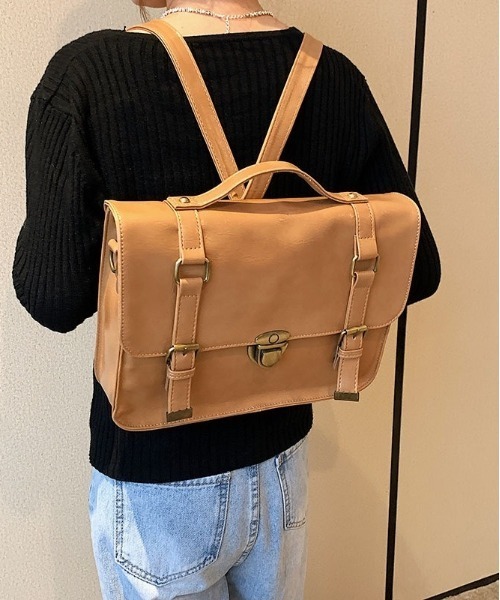 BACKYARD FAMILY(バックヤードファミリー)の「サッチェルバッグ 3way オールシーズン(ショルダーバッグ・レディース・ブラウン/ブラック・FREE)」の14枚目の写真