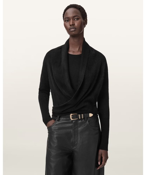 ALLSAINTS(オールセインツ)の「REBEL PIRATE CASHMERE CARDIGAN | REBEL PIRATE カシミヤ カーディガン(カーディガン/ボレロ・レディース・ブラック・S/M/L/XS)」の6枚目の写真