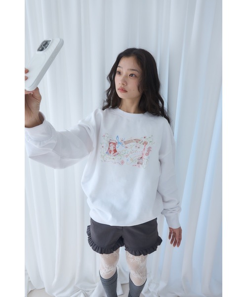 Smyeon(スミョン)の「Graphic crewneck sweat tops/グラフィックプリントクルーネックスウェット(スウェット・レディース・ホワイト/グレー・FREE)」の10枚目の写真