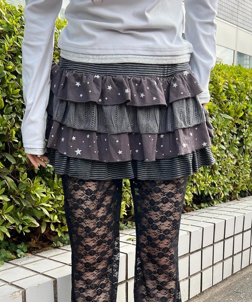 WC（ダブル シー）の「スターアソートティアードミニスカート（スカート・レディース・ホワイト/グレー・FREE）」の9枚目の写真