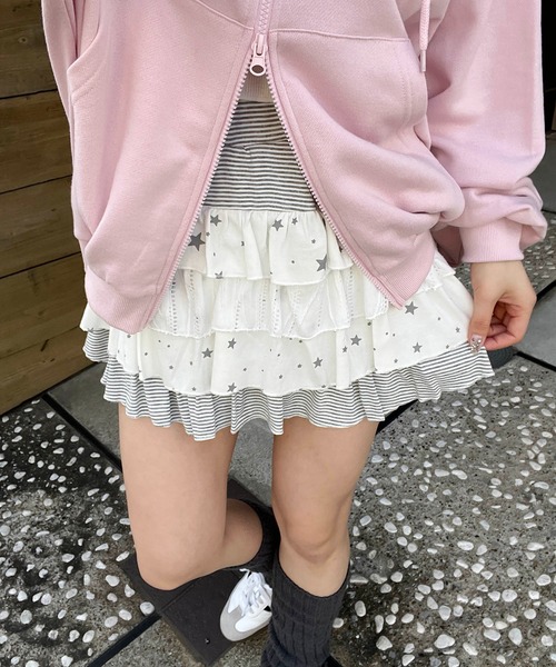 WC（ダブル シー）の「スターアソートティアードミニスカート（スカート・レディース・ホワイト/グレー・FREE）」の8枚目の写真