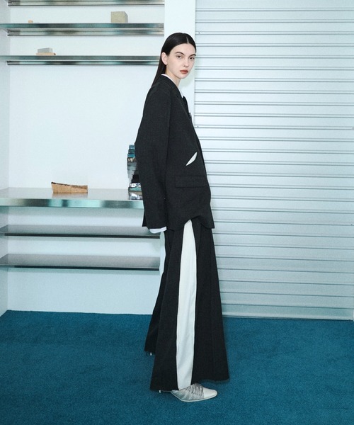 seyto（セイト）の「Slash line pin tuck wide pants / スラッシュラインタックワイドパンツ（スラックス・メンズ・チャコールグレー・1/2/3）」の5枚目の写真