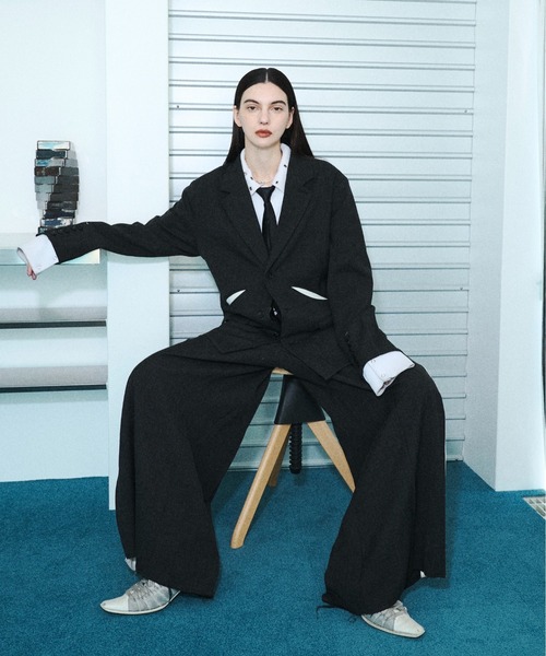 seyto（セイト）の「Slash line pin tuck wide pants / スラッシュラインタックワイドパンツ（スラックス・メンズ・チャコールグレー・1/2/3）」の15枚目の写真