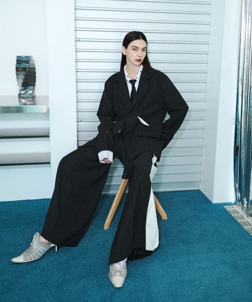 seyto（セイト）の「Slash line pin tuck wide pants / スラッシュラインタックワイドパンツ（スラックス・メンズ・チャコールグレー・1/2/3）」の17枚目の写真