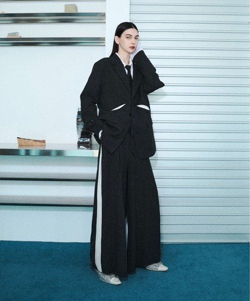 seyto（セイト）の「Slash line pin tuck wide pants / スラッシュラインタックワイドパンツ（スラックス・メンズ・チャコールグレー・1/2/3）」の7枚目の写真