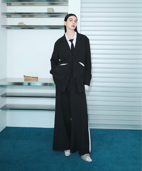 seyto（セイト）の「Slash line pin tuck wide pants / スラッシュラインタックワイドパンツ（スラックス・メンズ・チャコールグレー・1/2/3）」の9枚目の写真