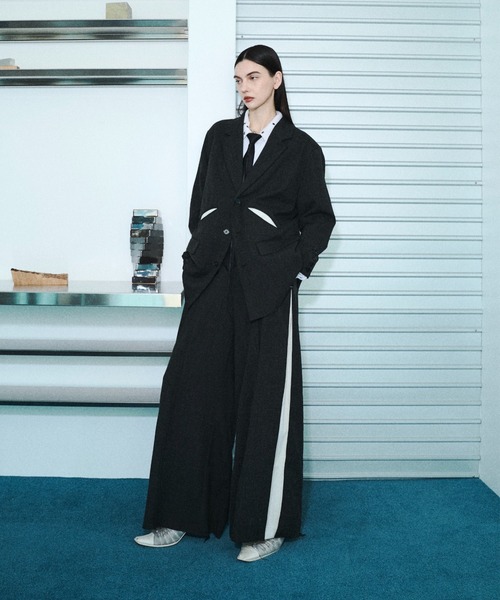 seyto（セイト）の「Slash line pin tuck wide pants / スラッシュラインタックワイドパンツ（スラックス・メンズ・チャコールグレー・1/2/3）」の10枚目の写真