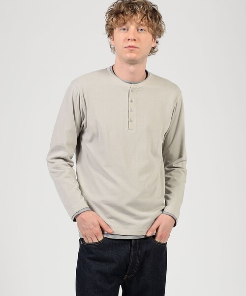 TOMORROWLAND （トゥモローランド）の「ストレッチ天竺 レイヤードカットソー（Tシャツ/カットソー・メンズ・ライトグレー・L/M/S）」の2枚目の写真
