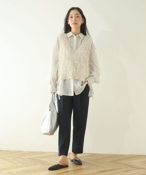 Green　Parks（グリーンパークス）の「O.きれいシルエットテーパードパンツ（その他パンツ・レディース・ライトベージュ/ブラック/ネイビー/ホワイト系その他2/サックスブルー・M/L）」の14枚目の写真