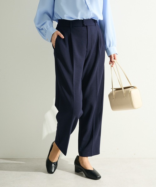 Green　Parks（グリーンパークス）の「O.きれいシルエットテーパードパンツ（その他パンツ・レディース・ライトベージュ/ブラック/ネイビー/ホワイト系その他2/サックスブルー・M/L）」の4枚目の写真