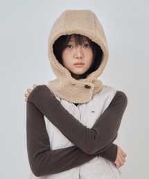 KIJIKO（キジコ）の「ke903-Boucle Balaclava Beige（ニットキャップ/ビーニー）」