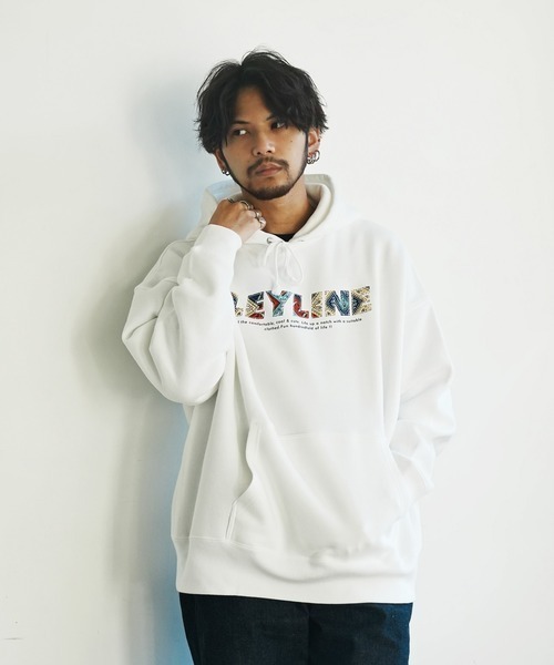 Leyline(レイライン)の「【Leyline】paisly logo parka(パーカー・メンズ・ホワイト/ブラック・XL)」の1枚目の写真