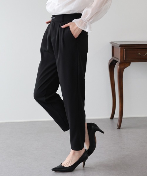 BLUEEAST（ブルーイースト）の「スリムテーパードパンツ（スラックス・レディース・ブラック/グレー・MEDIUM）」の12枚目の写真