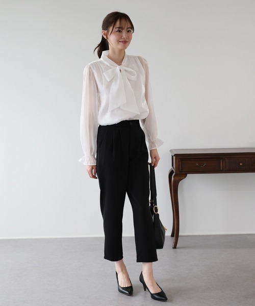 BLUEEAST（ブルーイースト）の「スリムテーパードパンツ（スラックス・レディース・ブラック/グレー・MEDIUM）」の14枚目の写真