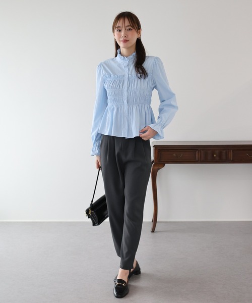 BLUEEAST（ブルーイースト）の「スリムテーパードパンツ（スラックス・レディース・ブラック/グレー・MEDIUM）」の10枚目の写真