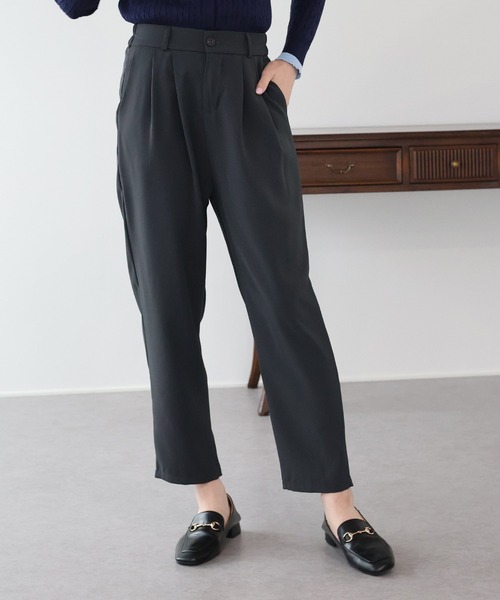 BLUEEAST（ブルーイースト）の「スリムテーパードパンツ（スラックス・レディース・ブラック/グレー・MEDIUM）」の4枚目の写真