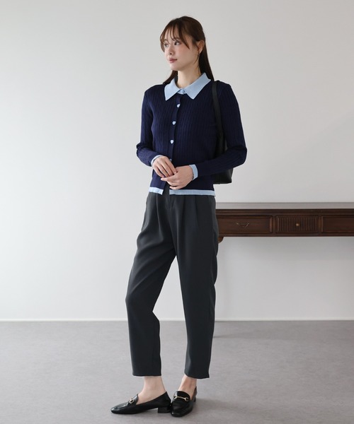 BLUEEAST（ブルーイースト）の「スリムテーパードパンツ（スラックス・レディース・ブラック/グレー・MEDIUM）」の7枚目の写真