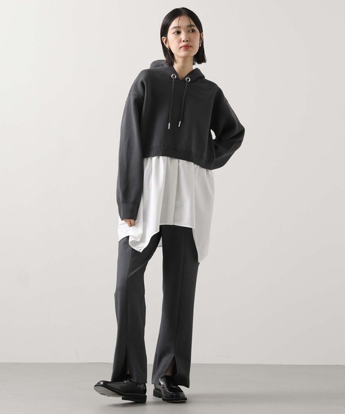 Gready Brilliant（グレディブリリアン）の「裏起毛セミフレア（デニムパンツ・レディース・アイボリー/チャコールグレー・36/38）」の3枚目の写真