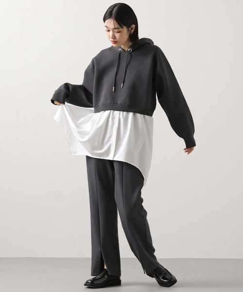 Gready Brilliant（グレディブリリアン）の「裏起毛セミフレア（デニムパンツ・レディース・アイボリー/チャコールグレー・36/38）」の6枚目の写真