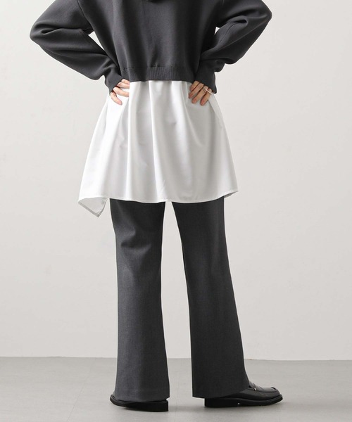 Gready Brilliant（グレディブリリアン）の「裏起毛セミフレア（デニムパンツ・レディース・アイボリー/チャコールグレー・36/38）」の9枚目の写真