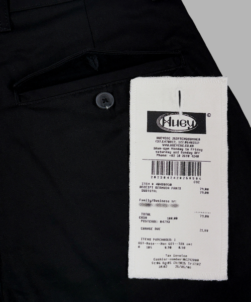 HUEY(ヒューイ)の「Receipt Pin-Tuck Bermuda Pants Black(その他パンツ・メンズ・ブラック・FREE)」の5枚目の写真