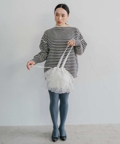 THEATRE PRODUCTS（シアタープロダクツ）の「フラワーオーガンジートートバッグ（トートバッグ・レディース・ブラック/イエロー/ホワイト・FREE）」の5枚目の写真