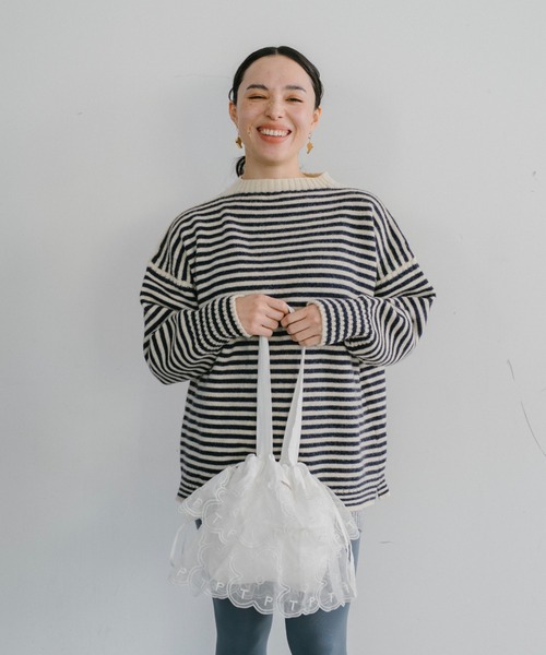 THEATRE PRODUCTS（シアタープロダクツ）の「フラワーオーガンジートートバッグ（トートバッグ・レディース・ブラック/イエロー/ホワイト・FREE）」の6枚目の写真