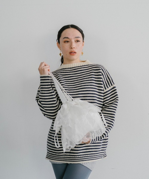 THEATRE PRODUCTS（シアタープロダクツ）の「フラワーオーガンジートートバッグ（トートバッグ・レディース・ブラック/イエロー/ホワイト・FREE）」の7枚目の写真