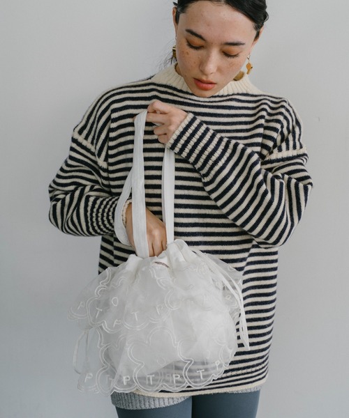 THEATRE PRODUCTS（シアタープロダクツ）の「フラワーオーガンジートートバッグ（トートバッグ・レディース・ブラック/イエロー/ホワイト・FREE）」の8枚目の写真