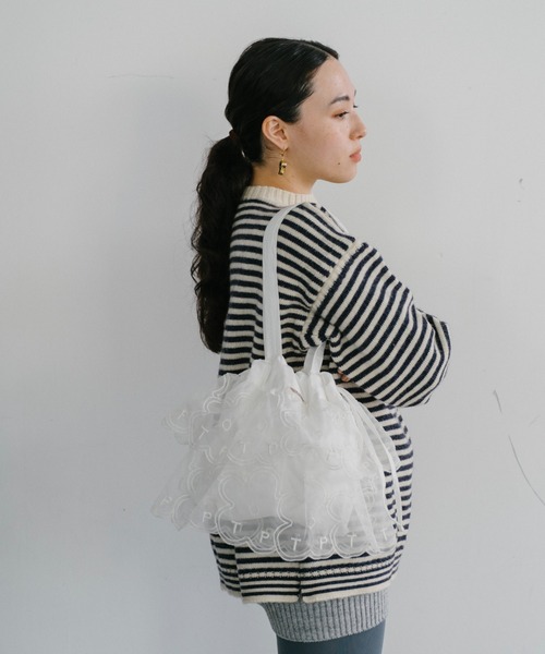 THEATRE PRODUCTS（シアタープロダクツ）の「フラワーオーガンジートートバッグ（トートバッグ・レディース・ブラック/イエロー/ホワイト・FREE）」の9枚目の写真