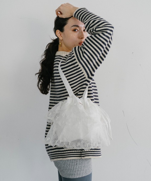 THEATRE PRODUCTS（シアタープロダクツ）の「フラワーオーガンジートートバッグ（トートバッグ・レディース・ブラック/イエロー/ホワイト・FREE）」の10枚目の写真