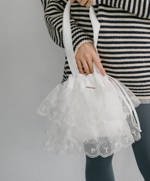 THEATRE PRODUCTS（シアタープロダクツ）の「フラワーオーガンジートートバッグ（トートバッグ・レディース・ブラック/イエロー/ホワイト・FREE）」の11枚目の写真