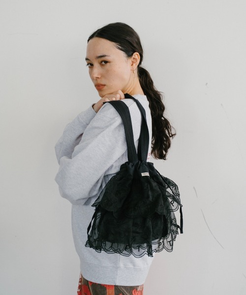 THEATRE PRODUCTS（シアタープロダクツ）の「フラワーオーガンジートートバッグ（トートバッグ・レディース・ブラック/イエロー/ホワイト・FREE）」の16枚目の写真