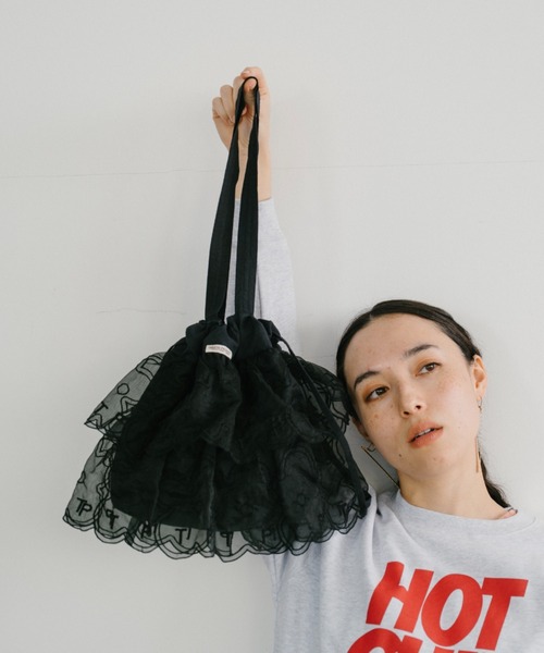 THEATRE PRODUCTS（シアタープロダクツ）の「フラワーオーガンジートートバッグ（トートバッグ・レディース・ブラック/イエロー/ホワイト・FREE）」の19枚目の写真
