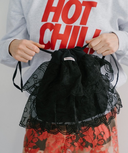 THEATRE PRODUCTS（シアタープロダクツ）の「フラワーオーガンジートートバッグ（トートバッグ・レディース・ブラック/イエロー/ホワイト・FREE）」の22枚目の写真