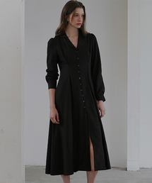 DEHEVE（デヘヴェ）の「Classic Open Collar Long Dress [Black]（ワンピース）」