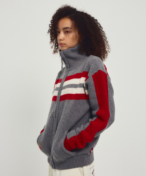 MENASOO(ミナス)の「Zipup Knit Cardigan_Gray(カーディガン/ボレロ・レディース・グレー・F)」の11枚目の写真