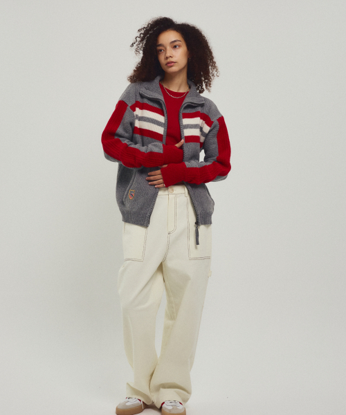 MENASOO(ミナス)の「Zipup Knit Cardigan_Gray(カーディガン/ボレロ・レディース・グレー・F)」の12枚目の写真