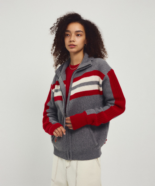 MENASOO(ミナス)の「Zipup Knit Cardigan_Gray(カーディガン/ボレロ・レディース・グレー・F)」の13枚目の写真