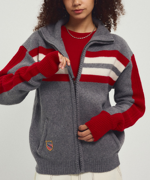 MENASOO(ミナス)の「Zipup Knit Cardigan_Gray(カーディガン/ボレロ・レディース・グレー・F)」の15枚目の写真