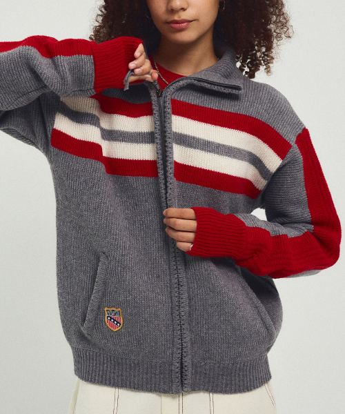 MENASOO(ミナス)の「Zipup Knit Cardigan_Gray(カーディガン/ボレロ・レディース・グレー・F)」の16枚目の写真