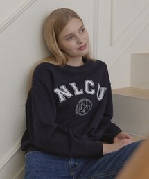 Preppie Logo Print Sweatshirt - Navy