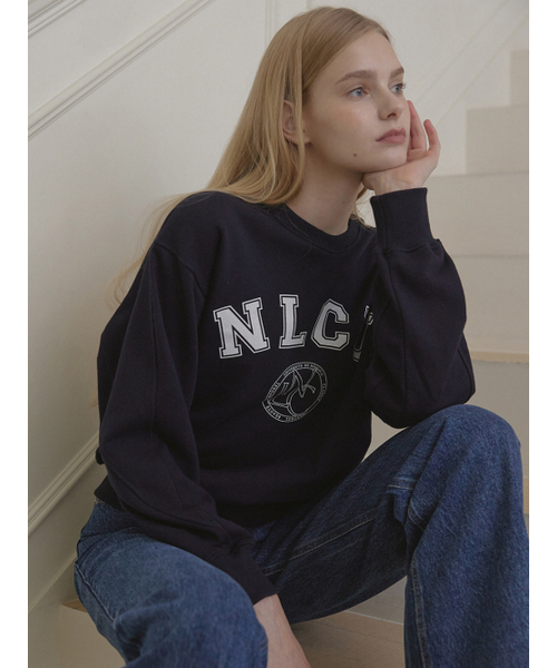 NONLOCAL(ノンローカル)の「Preppie Logo Print Sweatshirt - Navy(スウェット・レディース・その他・FREE)」の2枚目の写真