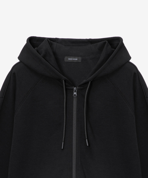 BASIC HOUSE(ベーシックハウス)の「女性特別綿クロップフードジップアップブラック(パーカー・レディース・ブラック・FREE)」の18枚目の写真