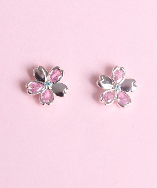 gargle(ガーグル)の「gargle ガーグル:SAKURAシリーズ サクラキラリ 桜 さくら ピアス(ピアス(両耳用)・レディース・ゴールド/ピンクゴールド・FREE)」の2枚目の写真
