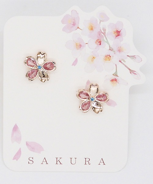 gargle(ガーグル)の「gargle ガーグル:SAKURAシリーズ サクラキラリ 桜 さくら ピアス(ピアス(両耳用)・レディース・ゴールド/ピンクゴールド・FREE)」の7枚目の写真