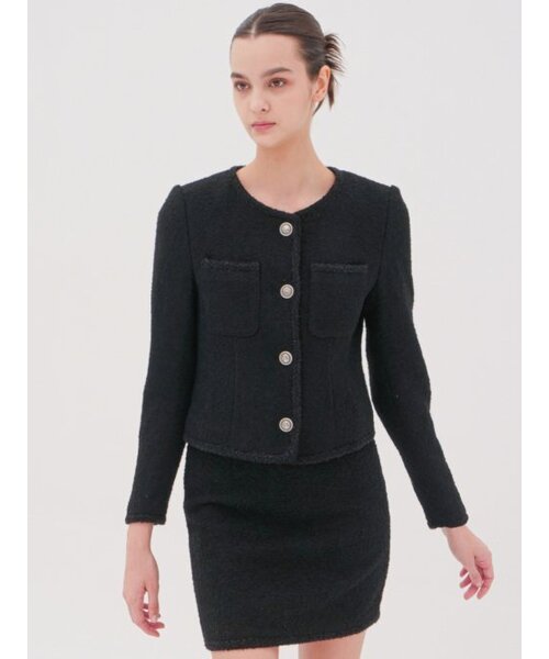 ACUD(アクド)の「Alpaca Tweed Jacket _Black(テーラードジャケット・レディース・ブラック・S/M)」の3枚目の写真