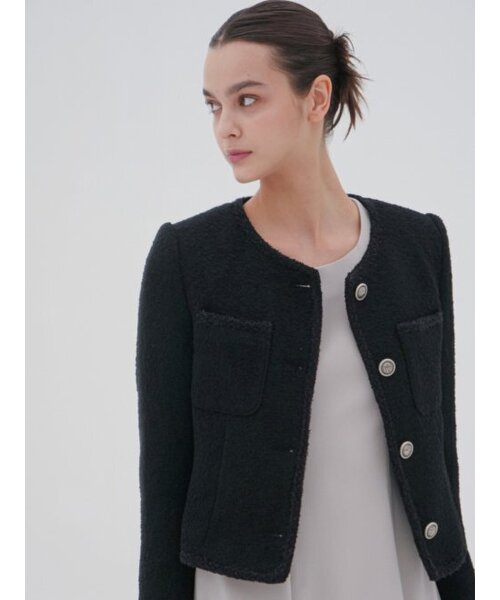 ACUD(アクド)の「Alpaca Tweed Jacket _Black(テーラードジャケット・レディース・ブラック・S/M)」の4枚目の写真