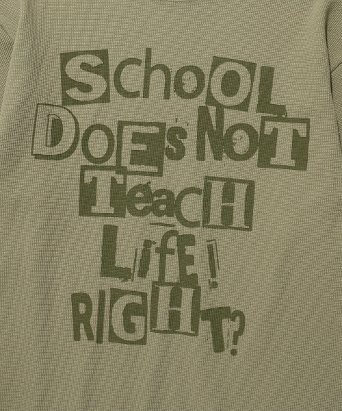 ISTKUNST(イストクンスト)の「DOES NOT TEACH WAFFLE LS TEE_KHAKI(IK2FSMT551A)(Tシャツ/カットソー・レディース・カーキ・S/M/L)」の4枚目の写真